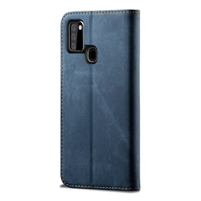Retro Style Jeans Cloth Leather Shell for Samsung Galaxy A21s