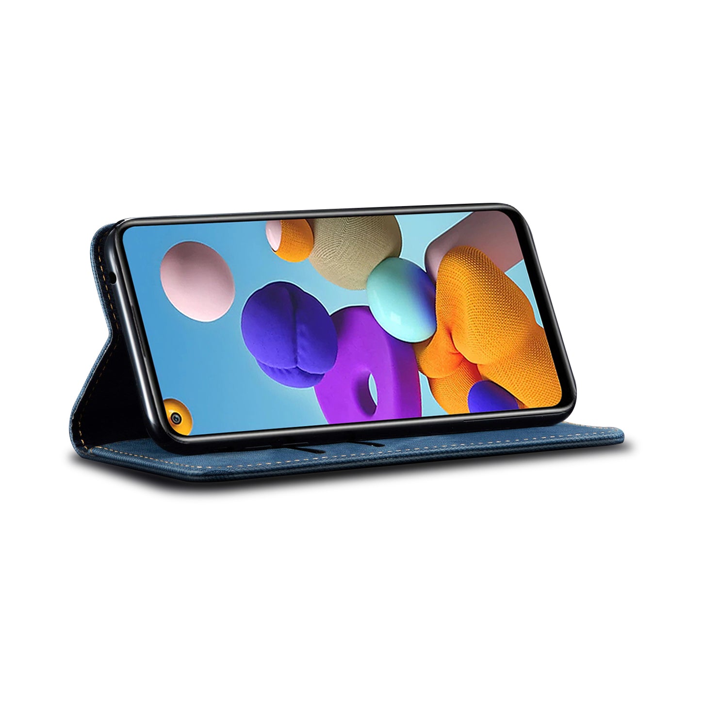 Retro Style Jeans Cloth Leather Shell for Samsung Galaxy A21s