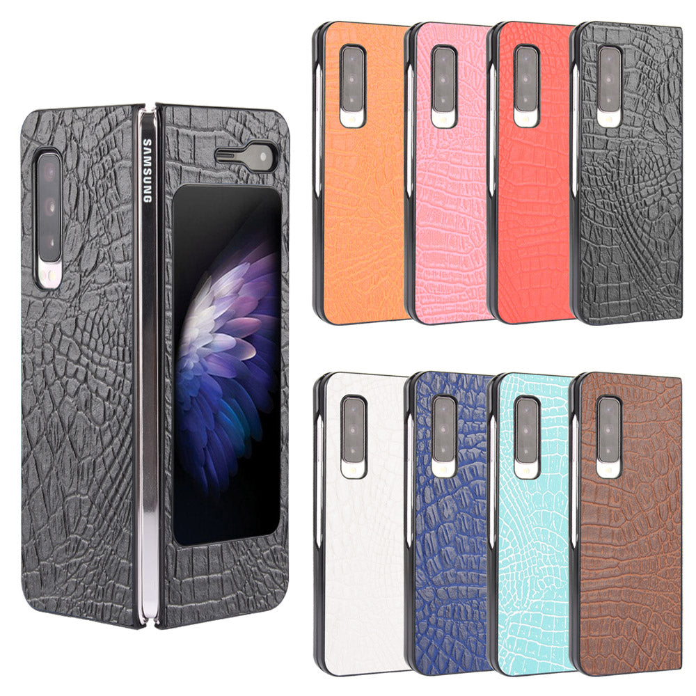 Crocodile Skin PU Leather Coated PC Phone Back Case for Samsung Galaxy Fold 5G / Fold 4G / W20 5G