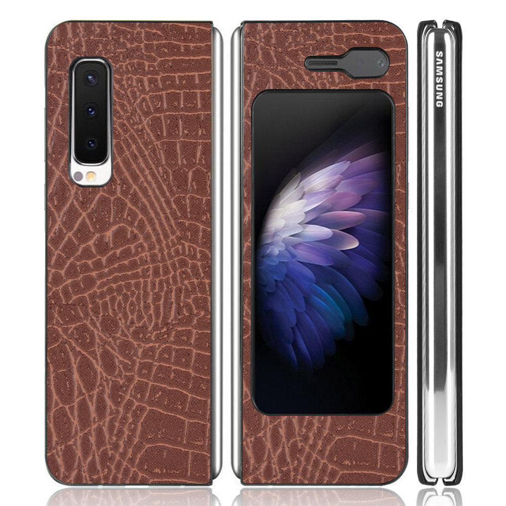 Crocodile Skin PU Leather Coated PC Phone Back Case for Samsung Galaxy Fold 5G / Fold 4G / W20 5G