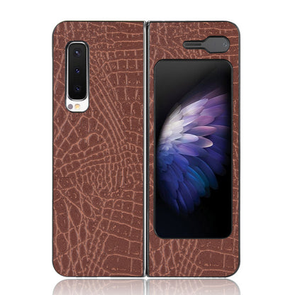 Crocodile Skin PU Leather Coated PC Phone Back Case for Samsung Galaxy Fold 5G / Fold 4G / W20 5G