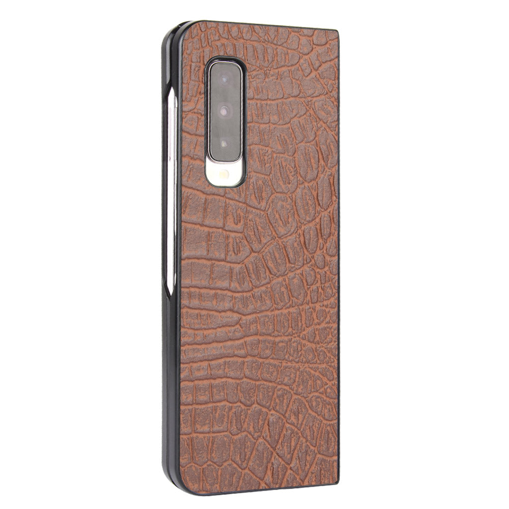 Crocodile Skin PU Leather Coated PC Phone Back Case for Samsung Galaxy Fold 5G / Fold 4G / W20 5G