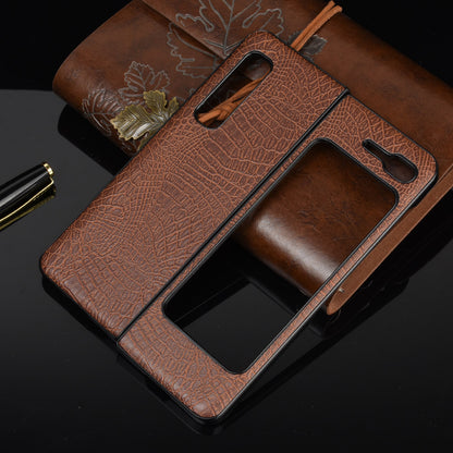 Crocodile Skin PU Leather Coated PC Phone Back Case for Samsung Galaxy Fold 5G / Fold 4G / W20 5G