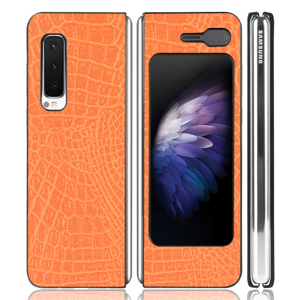 Crocodile Skin PU Leather Coated PC Phone Back Case for Samsung Galaxy Fold 5G / Fold 4G / W20 5G