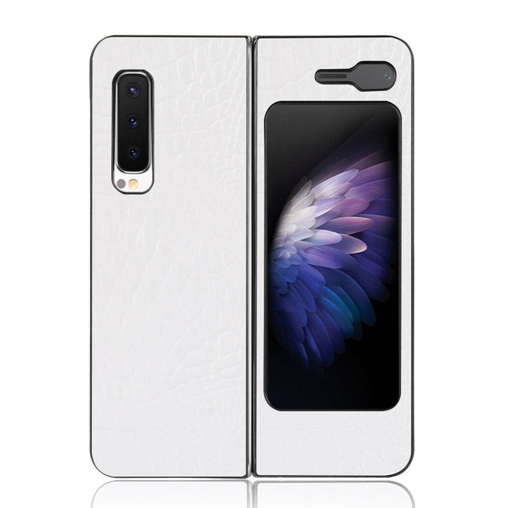 Crocodile Skin PU Leather Coated PC Phone Back Case for Samsung Galaxy Fold 5G / Fold 4G / W20 5G