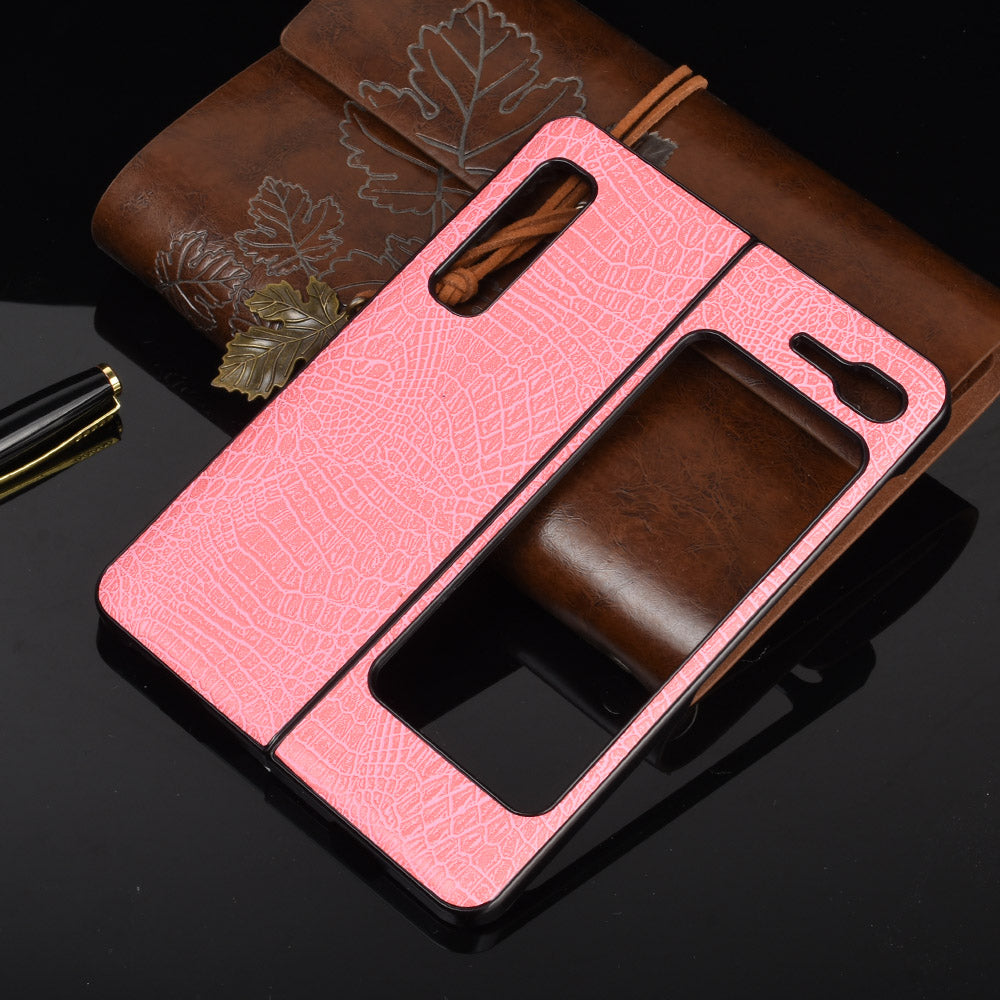 Crocodile Skin PU Leather Coated PC Phone Back Case for Samsung Galaxy Fold 5G / Fold 4G / W20 5G