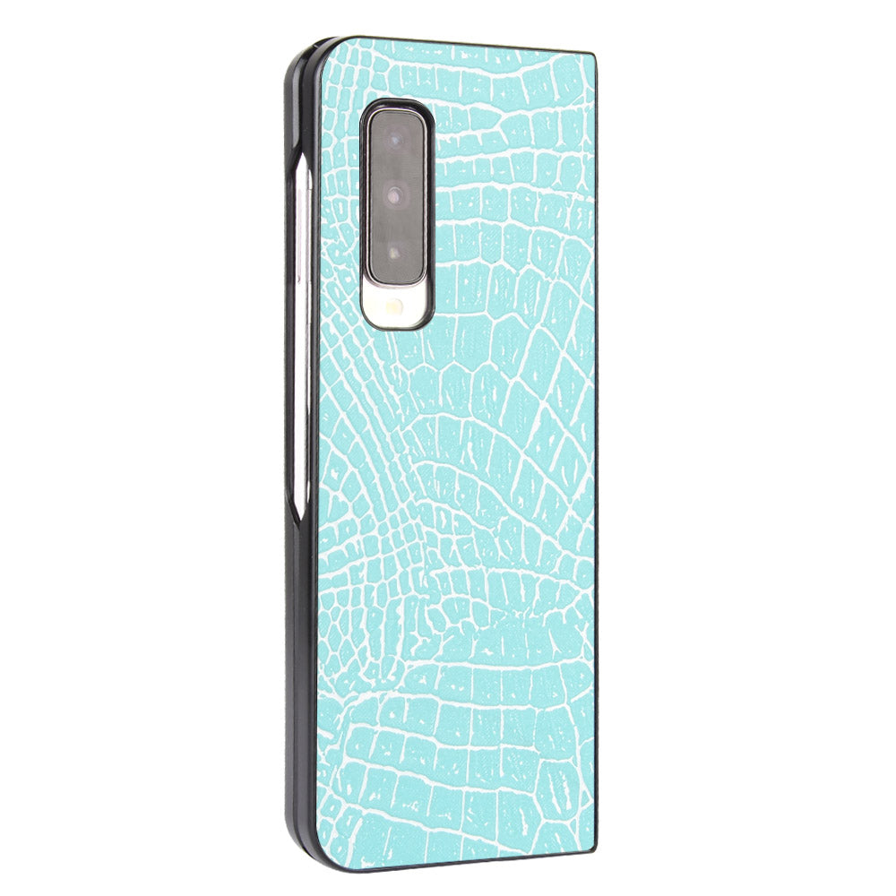 Crocodile Skin PU Leather Coated PC Phone Back Case for Samsung Galaxy Fold 5G / Fold 4G / W20 5G