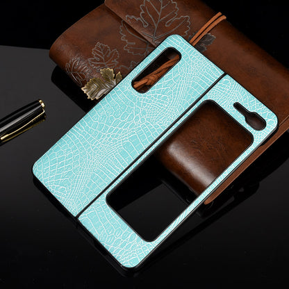 Crocodile Skin PU Leather Coated PC Phone Back Case for Samsung Galaxy Fold 5G / Fold 4G / W20 5G