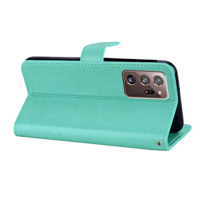 Rhinestone Decor Imprint Owl Flower Leather Wallet Stand Shell for Samsung Galaxy Note20 Ultra 5G / Galaxy Note20 Ultra