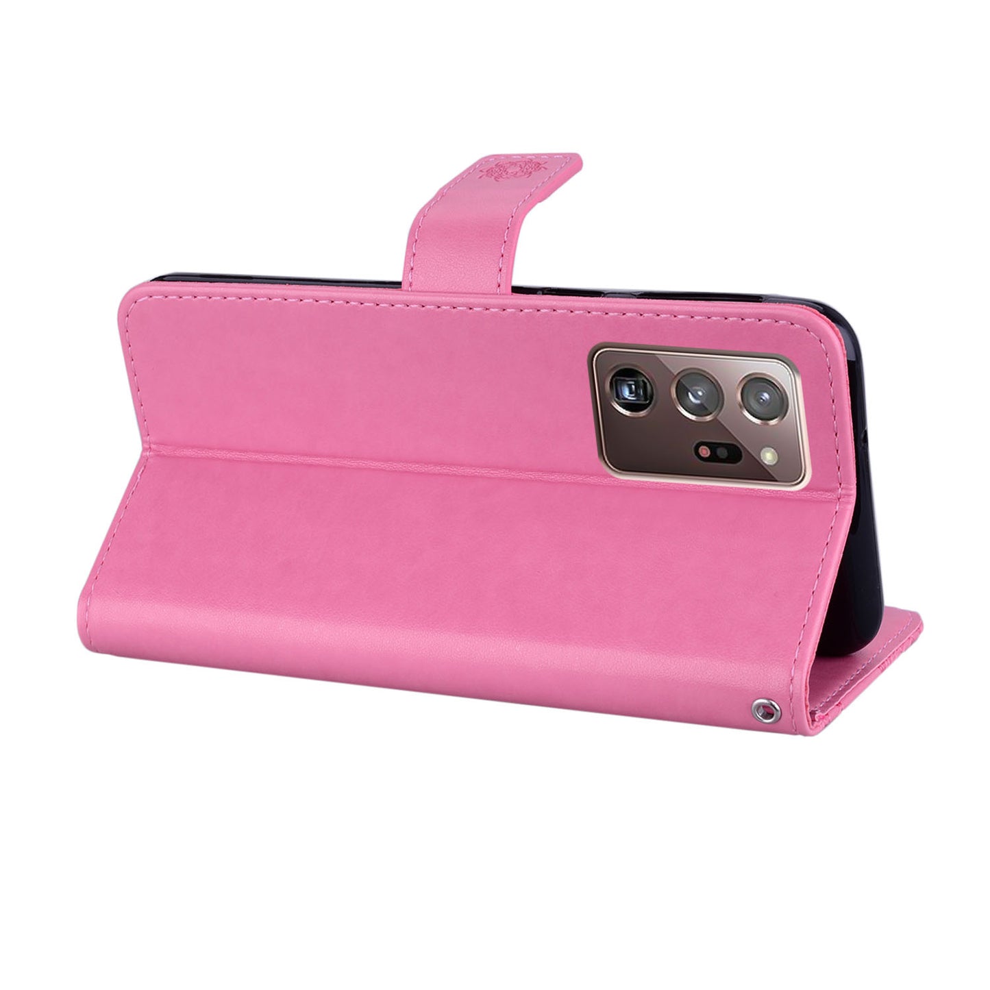 Rhinestone Decor Imprint Owl Flower Leather Wallet Stand Shell for Samsung Galaxy Note20 Ultra 5G / Galaxy Note20 Ultra