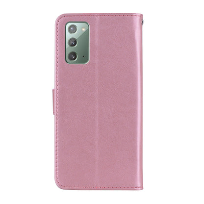 Rhinestone Decor Imprint Owl Flower Leather Wallet Stand Case for Samsung Galaxy Note20 4G/5G