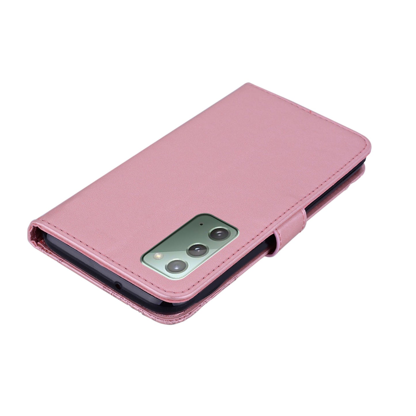 Rhinestone Decor Imprint Owl Flower Leather Wallet Stand Case for Samsung Galaxy Note20 4G/5G