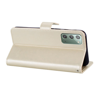 Rhinestone Decor Imprint Owl Flower Leather Wallet Stand Case for Samsung Galaxy Note20 4G/5G