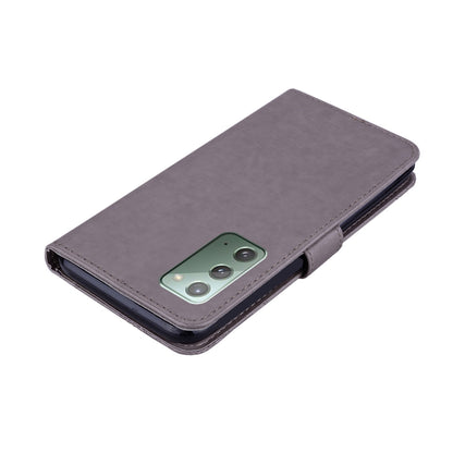 Rhinestone Decor Imprint Owl Flower Leather Wallet Stand Case for Samsung Galaxy Note20 4G/5G