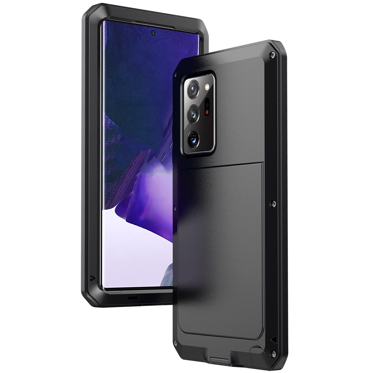 Tank Series Waterproof Dropproof Dustproof Silicone+Metal+Tempered Glass Hybrid Cover for Samsung Galaxy Note20 Ultra/Note20 Ultra 5G