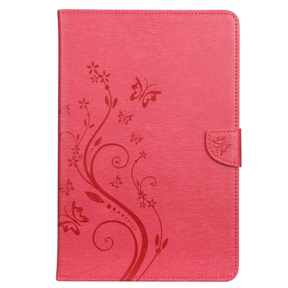Imprint Butterfly Flower Wallet Leather Flip Shell for Samsung Galaxy Tab S6 T860 T865
