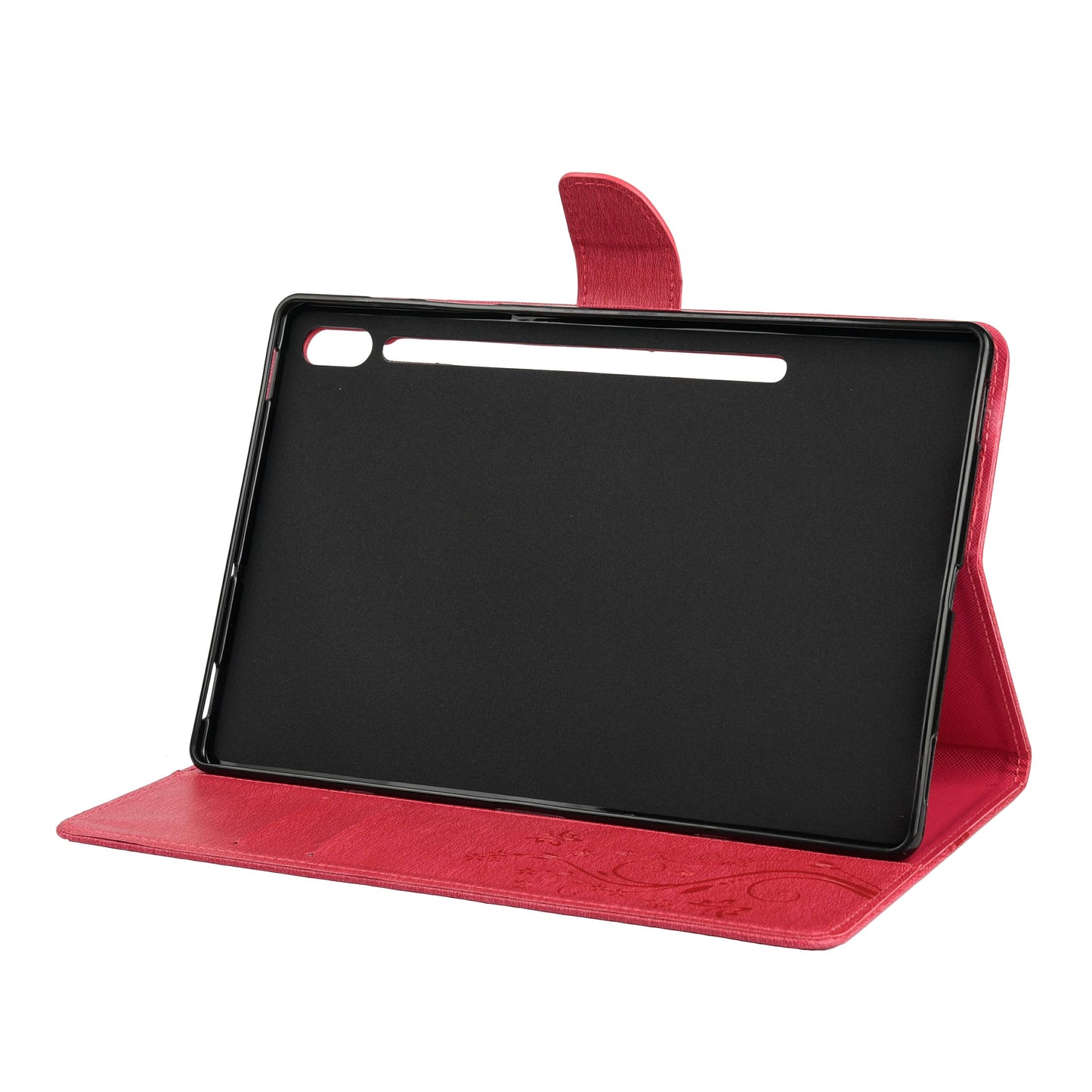 Imprint Butterfly Flower Wallet Leather Flip Shell for Samsung Galaxy Tab S6 T860 T865