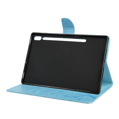 Imprint Butterfly Flower Wallet Leather Flip Shell for Samsung Galaxy Tab S6 T860 T865