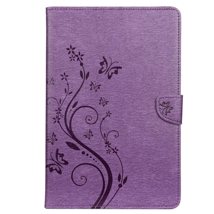 Imprint Butterfly Flower Wallet Leather Flip Shell for Samsung Galaxy Tab S6 T860 T865