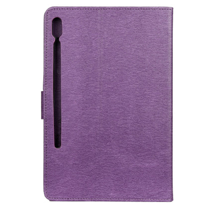 Imprint Butterfly Flower Wallet Leather Flip Shell for Samsung Galaxy Tab S6 T860 T865