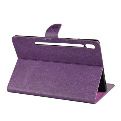 Imprint Butterfly Flower Wallet Leather Flip Shell for Samsung Galaxy Tab S6 T860 T865