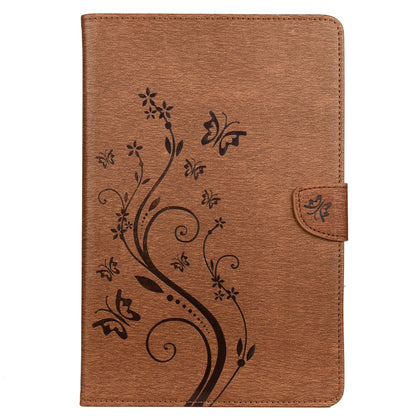 Imprint Butterfly Flower Wallet Leather Flip Shell for Samsung Galaxy Tab S6 T860 T865