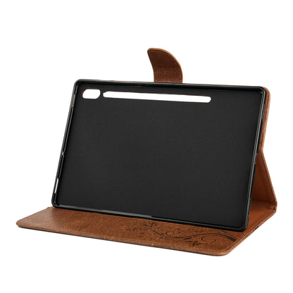 Imprint Butterfly Flower Wallet Leather Flip Shell for Samsung Galaxy Tab S6 T860 T865