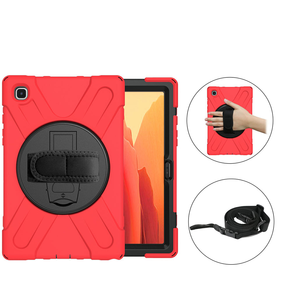 [Built-in Hand Holder Strap] 360Â° Swivel PC + Silicone Combo Kickstand Shell with Shoulder Strap for Samsung Galaxy Tab A7 10.4 (2020)