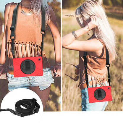 [Built-in Hand Holder Strap] 360Â° Swivel PC + Silicone Combo Kickstand Shell with Shoulder Strap for Samsung Galaxy Tab A7 10.4 (2020)