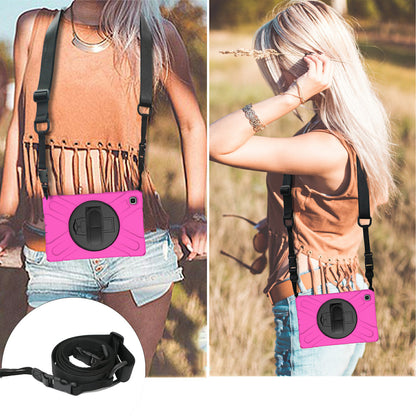 [Built-in Hand Holder Strap] 360Â° Swivel PC + Silicone Combo Kickstand Shell with Shoulder Strap for Samsung Galaxy Tab A7 10.4 (2020)