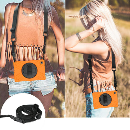[Built-in Hand Holder Strap] 360Â° Swivel PC + Silicone Combo Kickstand Shell with Shoulder Strap for Samsung Galaxy Tab A7 10.4 (2020)