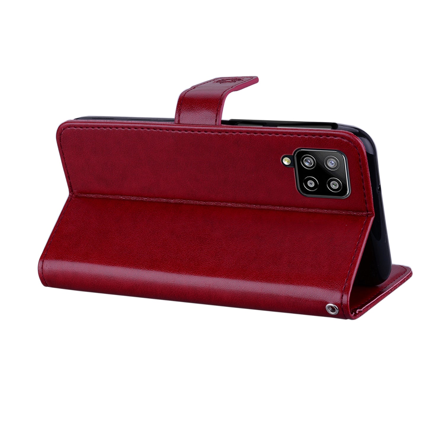 Rhinestone Decoration Imprint Owl Leather Shell Wallet Stand Phone Cover for Samsung Galaxy A42 5G