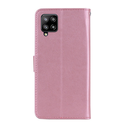Rhinestone Decoration Imprint Owl Leather Shell Wallet Stand Phone Cover for Samsung Galaxy A42 5G