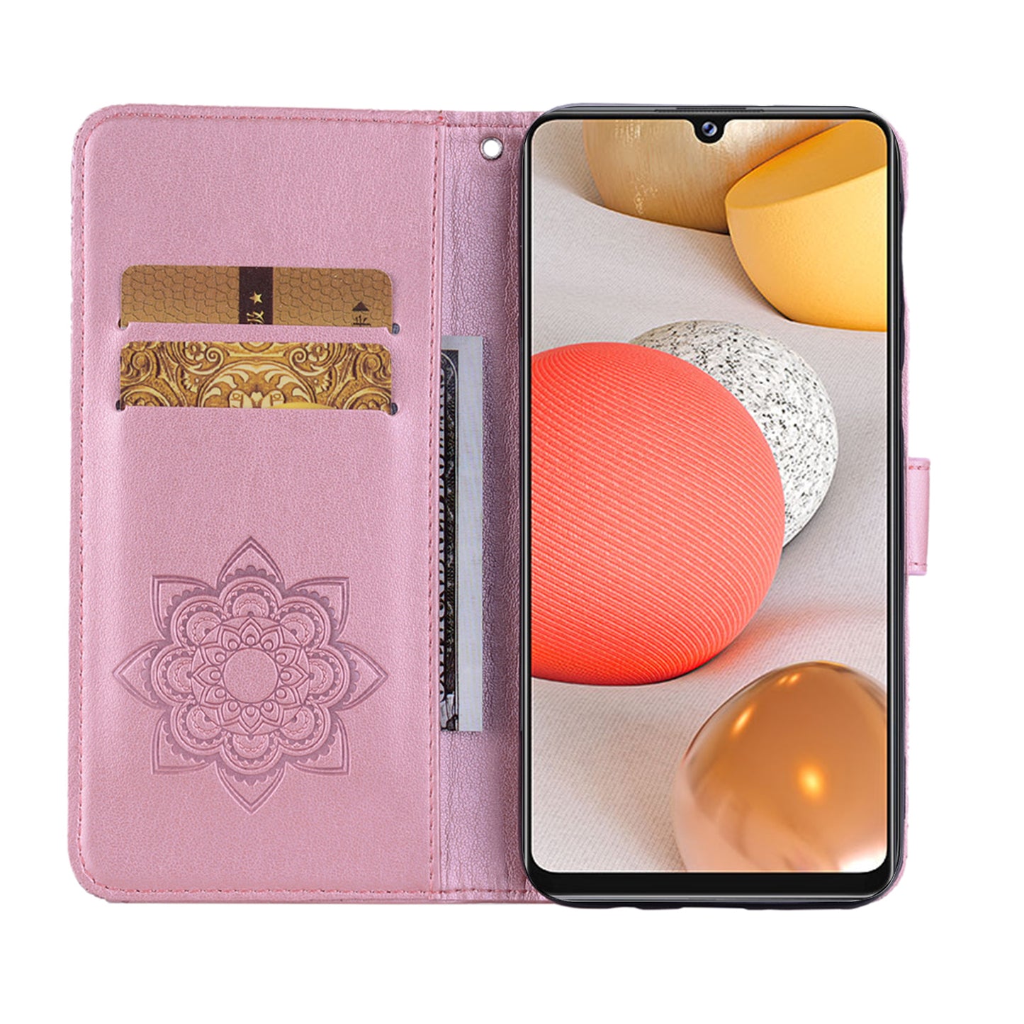 Rhinestone Decoration Imprint Owl Leather Shell Wallet Stand Phone Cover for Samsung Galaxy A42 5G
