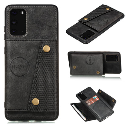 Card Holder PU Leather Coated TPU Case Shell [Built-in Magnetic Sheet] for Samsung Galaxy S20 FE 4G/5G/2022/S20 Lite