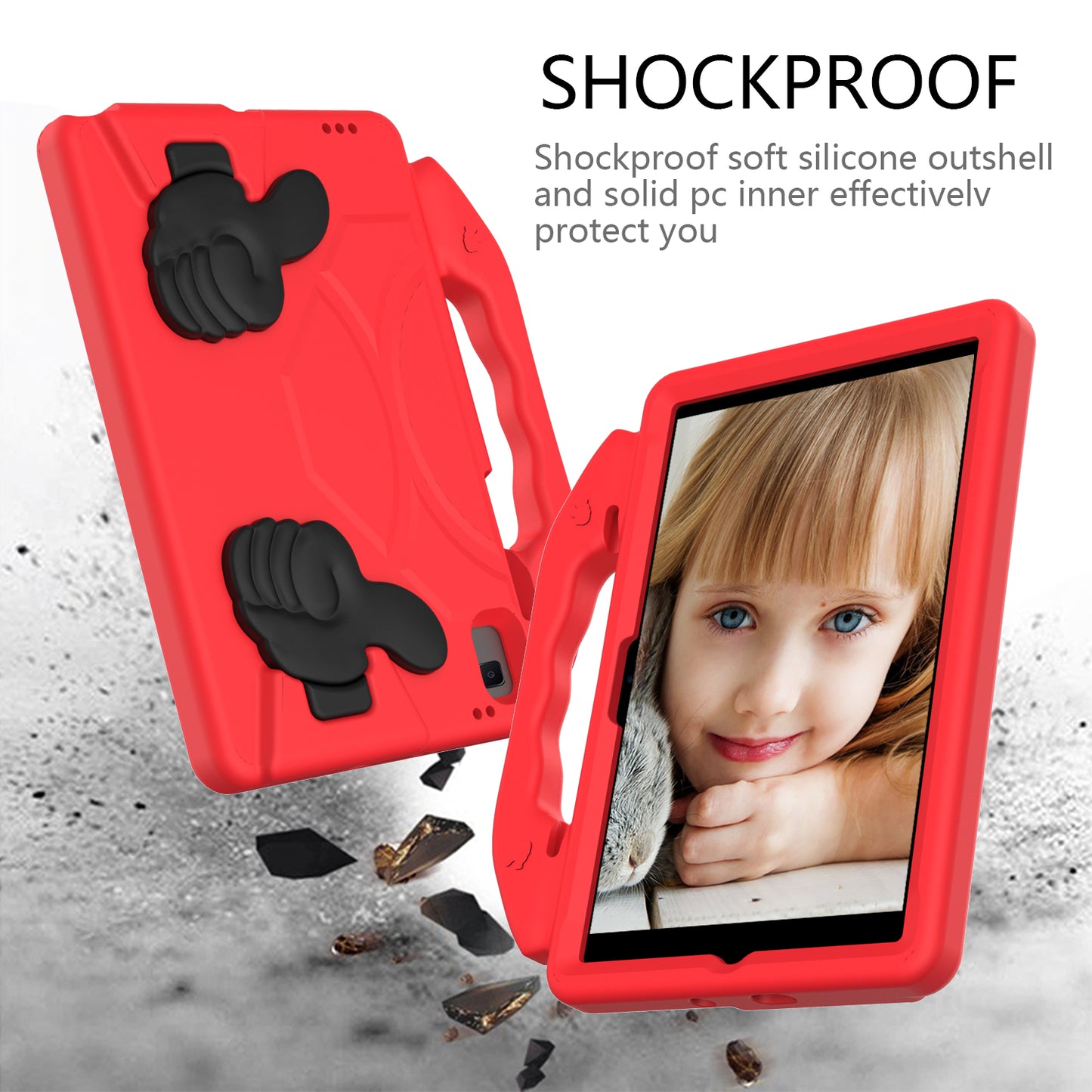 Shockproof Thumb Kickstand EVA Protective Shell for Samsung Galaxy Tab A7 10.4 (2020)/Huawei MatePad 10.4 (2020)/(2022)/Honor V6
