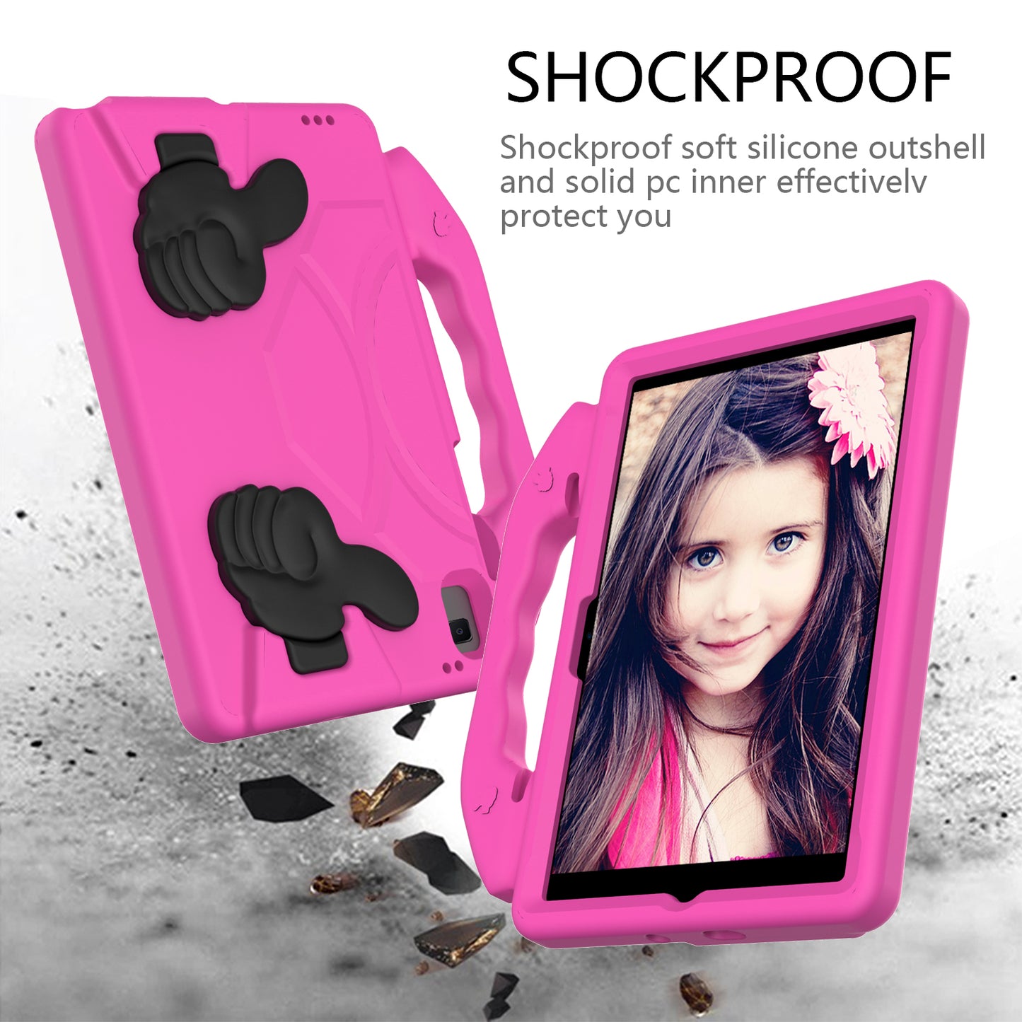 Shockproof Thumb Kickstand EVA Protective Shell for Samsung Galaxy Tab A7 10.4 (2020)/Huawei MatePad 10.4 (2020)/(2022)/Honor V6