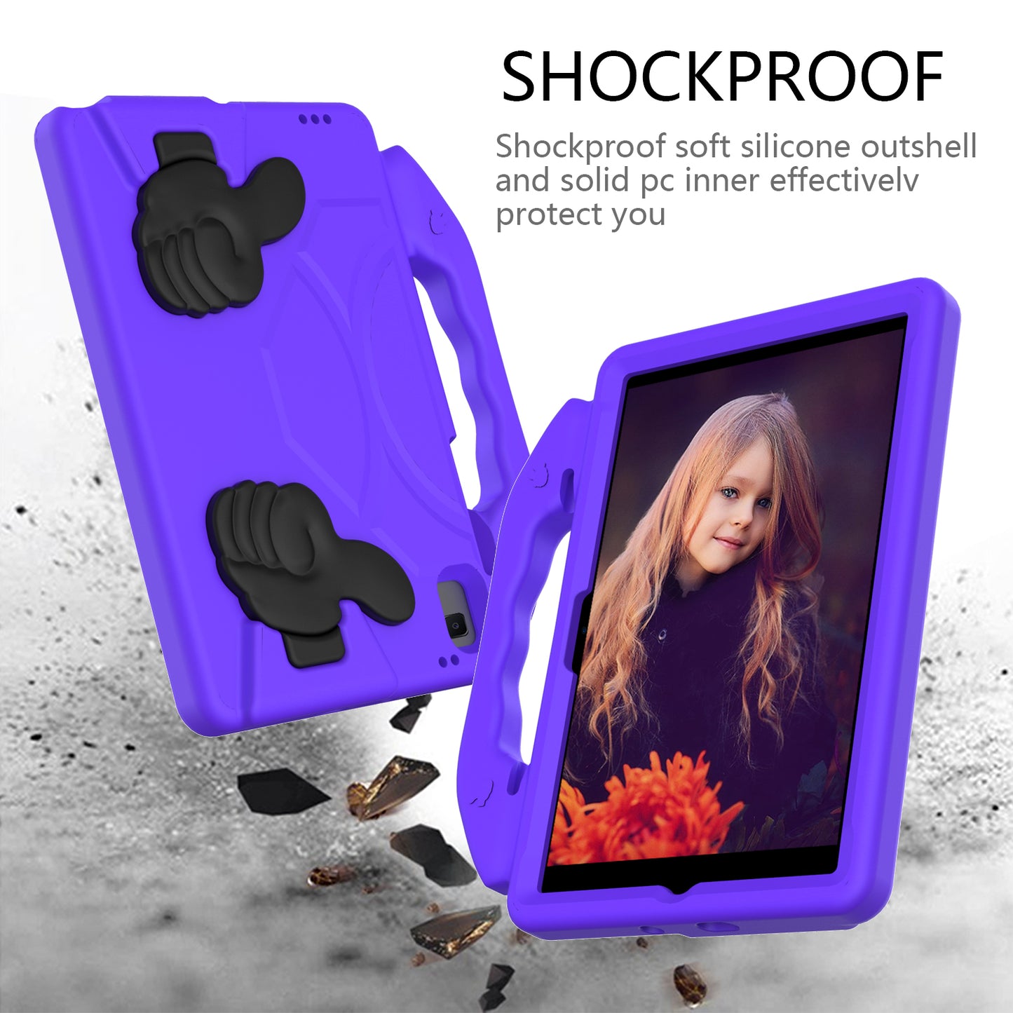 Shockproof Thumb Kickstand EVA Protective Shell for Samsung Galaxy Tab A7 10.4 (2020)/Huawei MatePad 10.4 (2020)/(2022)/Honor V6