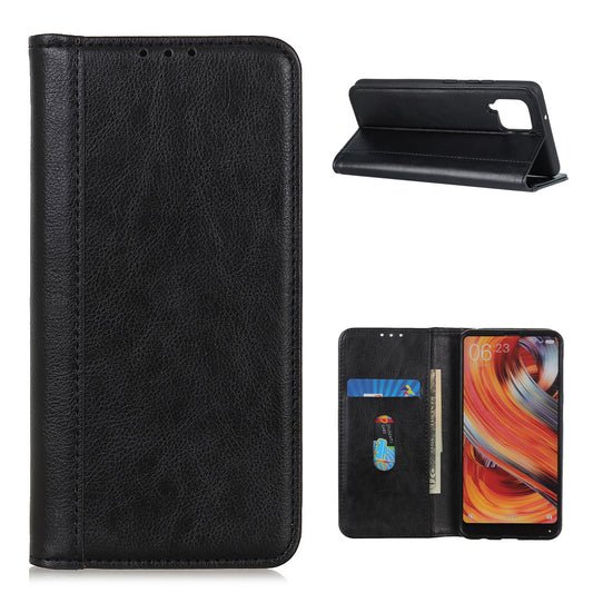 Retro Style Split Leather Case with Wallet + Stand for Samsung Galaxy A12