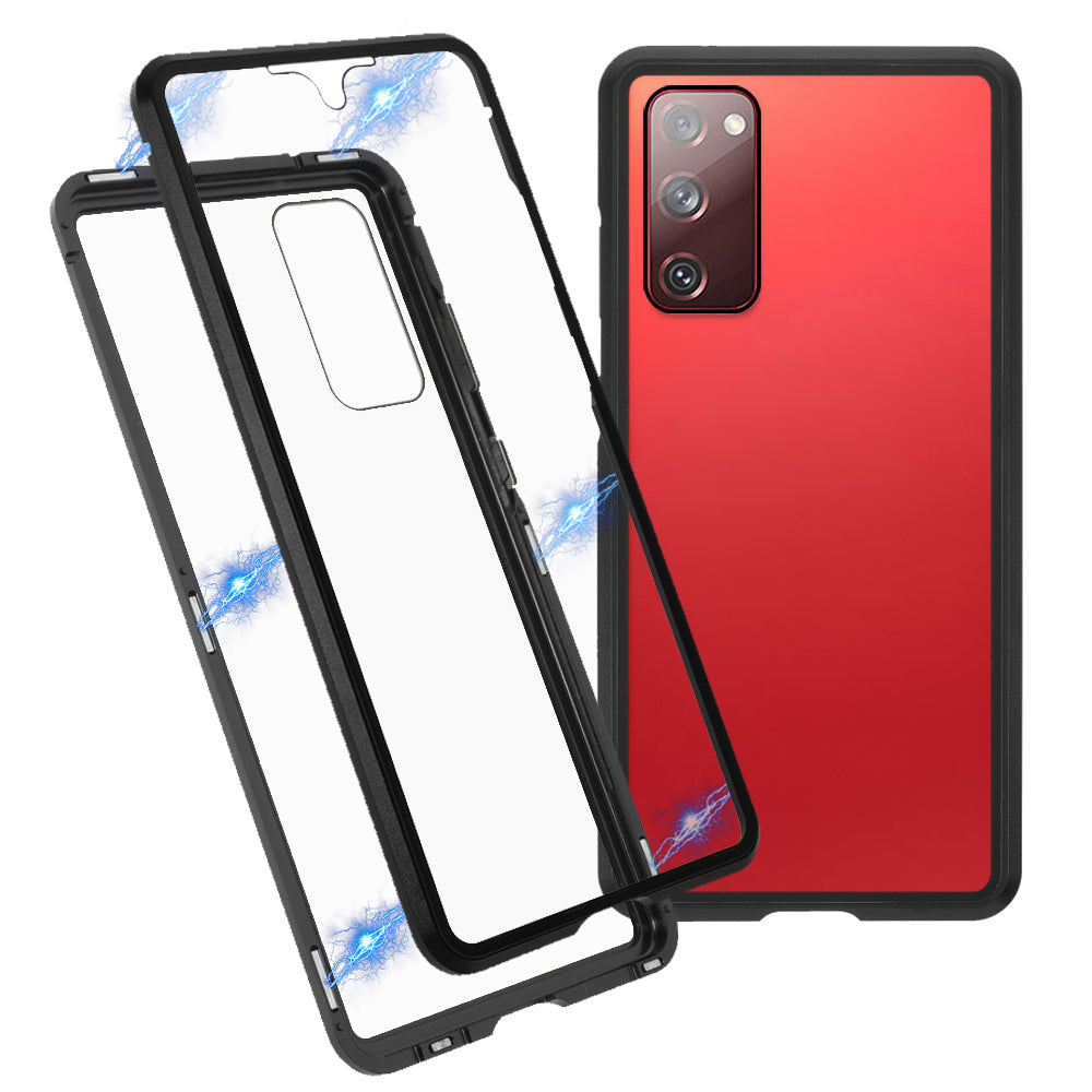 For Samsung Galaxy S20 FE 4G/5G/S20 Lite/S20 FE 2022 Double-sided Tempered Glass + Magnetic Metal Frame Phone Case