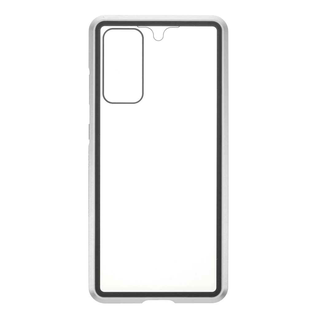 For Samsung Galaxy S20 FE 4G/5G/S20 Lite/S20 FE 2022 Double-sided Tempered Glass + Magnetic Metal Frame Phone Case