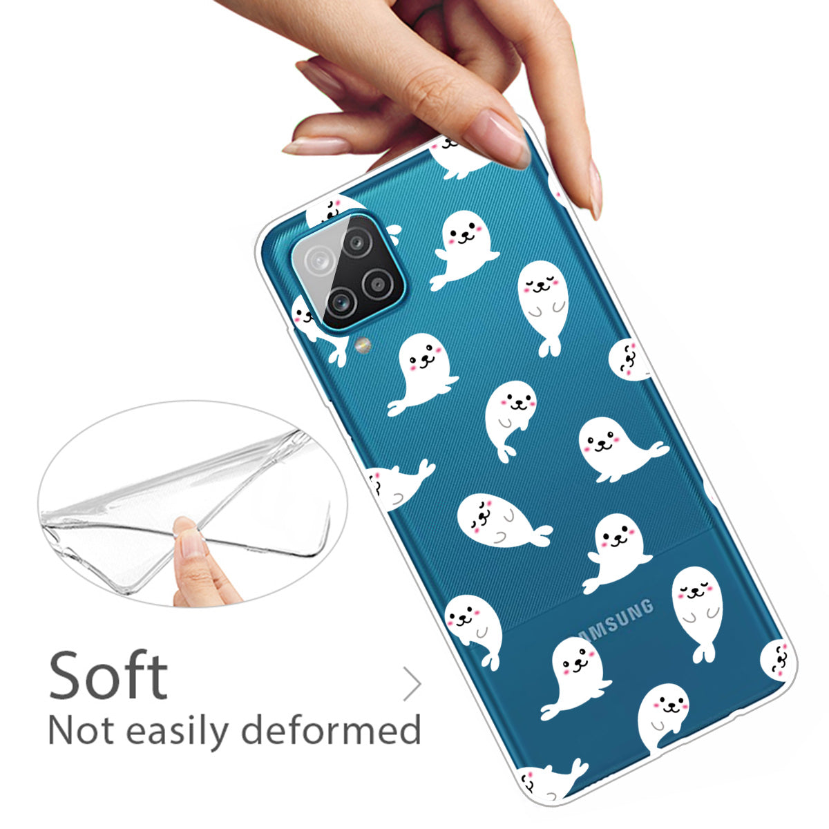 For Samsung Galaxy A12 Pattern Printing TPU Phone Protective Cover