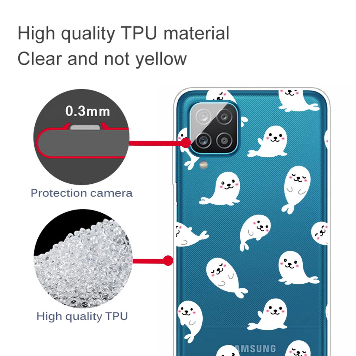 For Samsung Galaxy A12 Pattern Printing TPU Phone Protective Cover