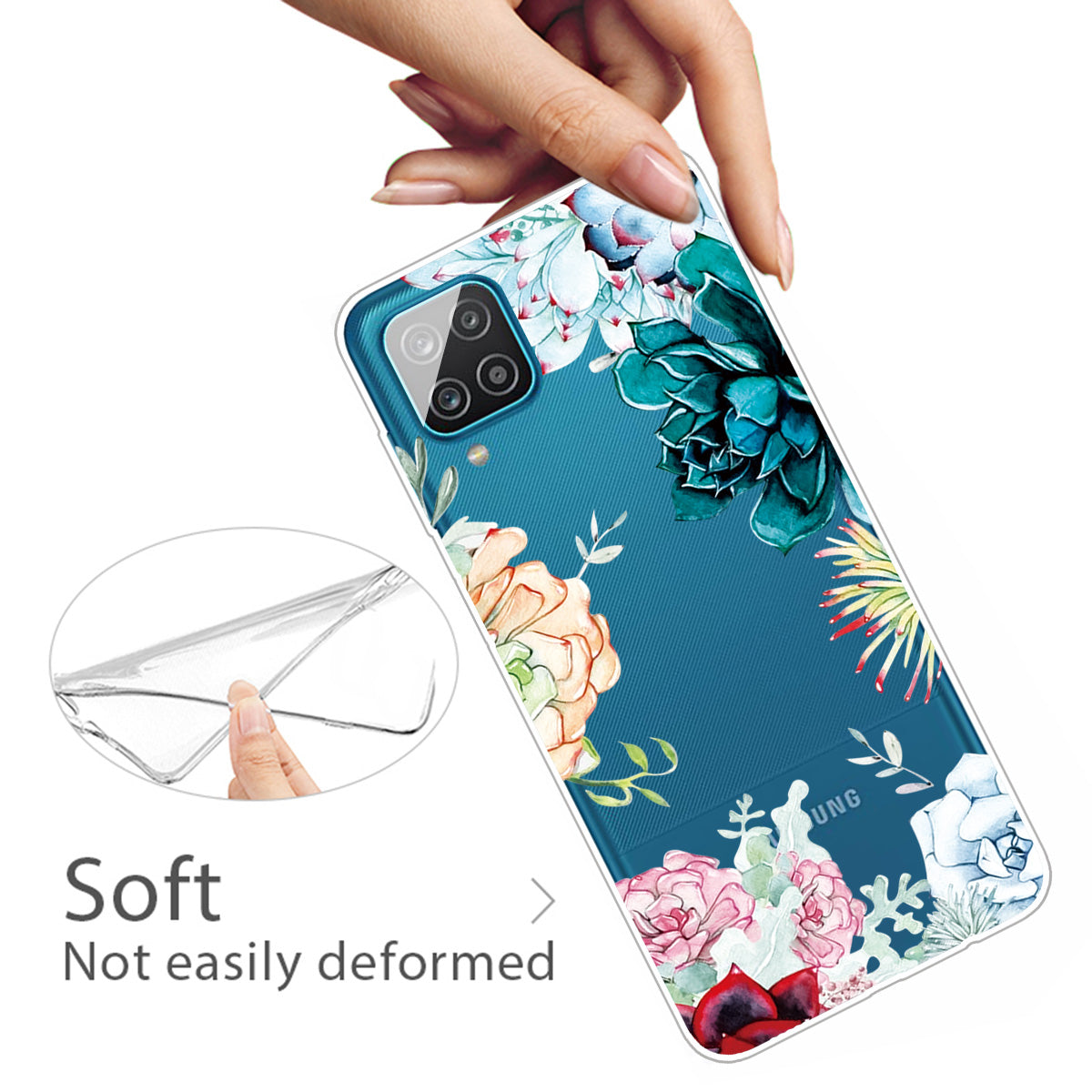 For Samsung Galaxy A12 Pattern Printing TPU Phone Protective Cover
