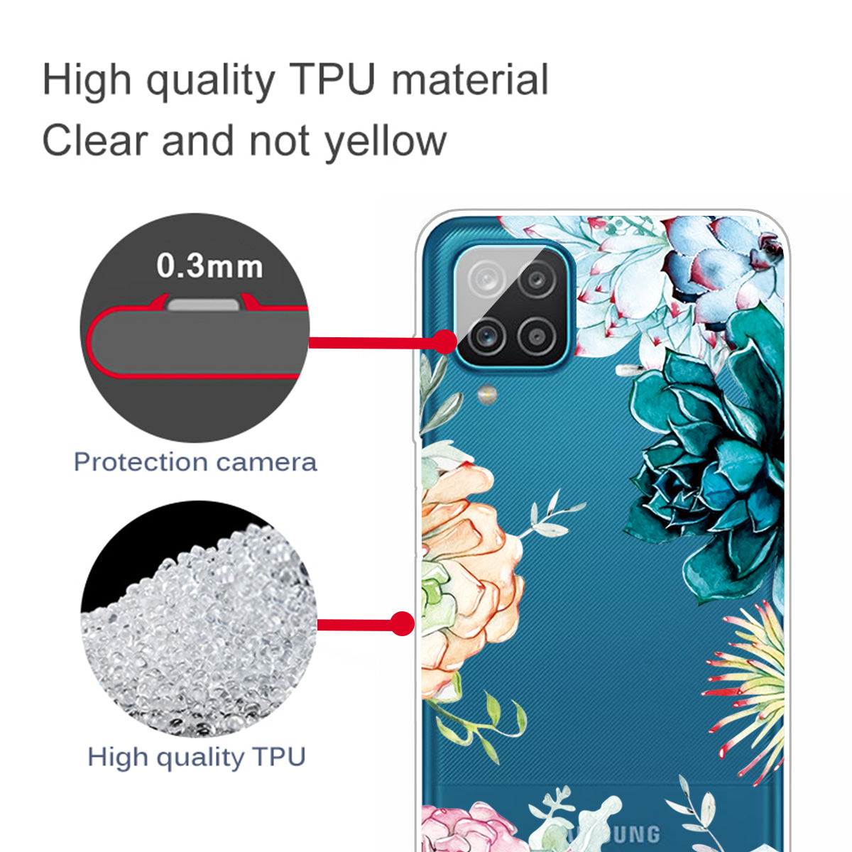 For Samsung Galaxy A12 Pattern Printing TPU Phone Protective Cover