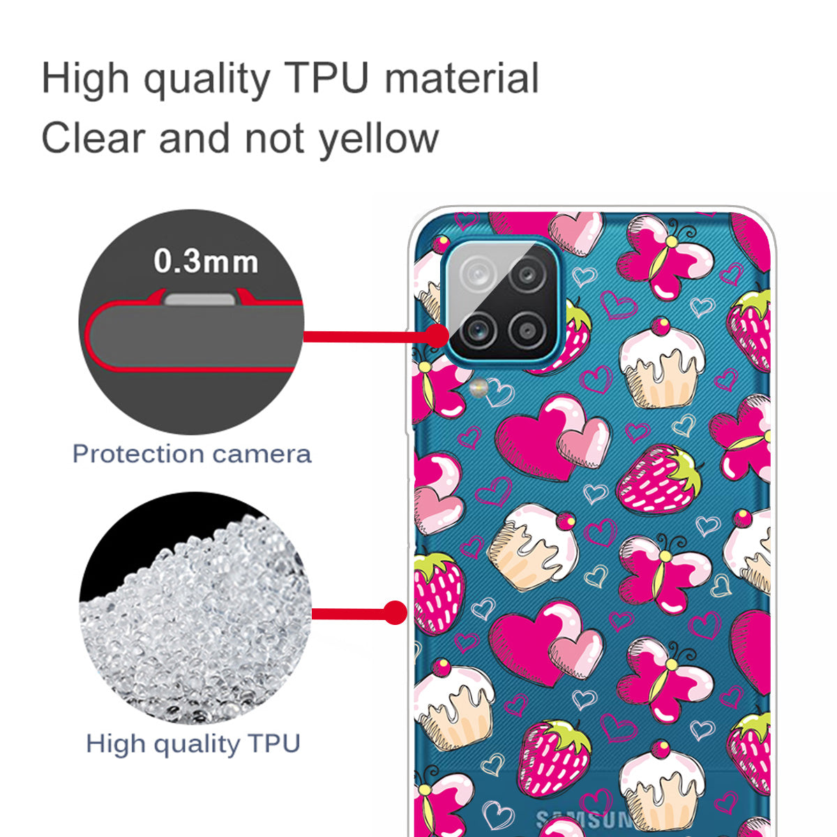 For Samsung Galaxy A12 Pattern Printing TPU Phone Protective Cover