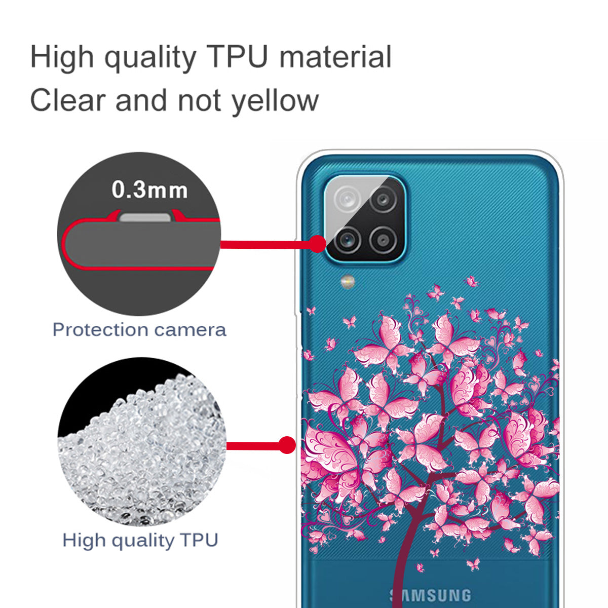 For Samsung Galaxy A12 Pattern Printing TPU Phone Protective Cover