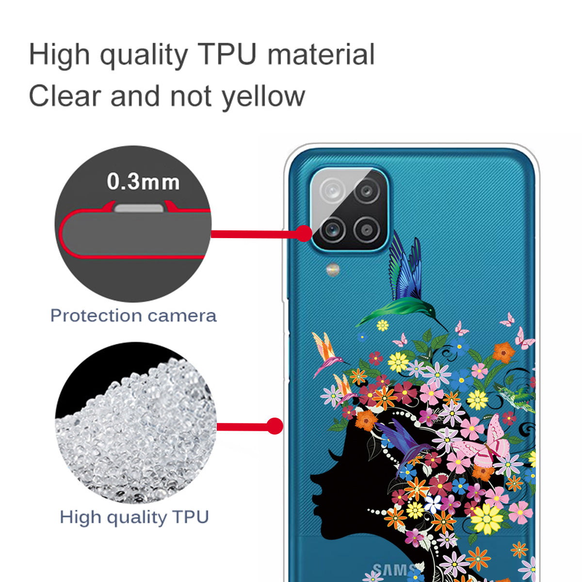 For Samsung Galaxy A12 Pattern Printing TPU Phone Protective Cover