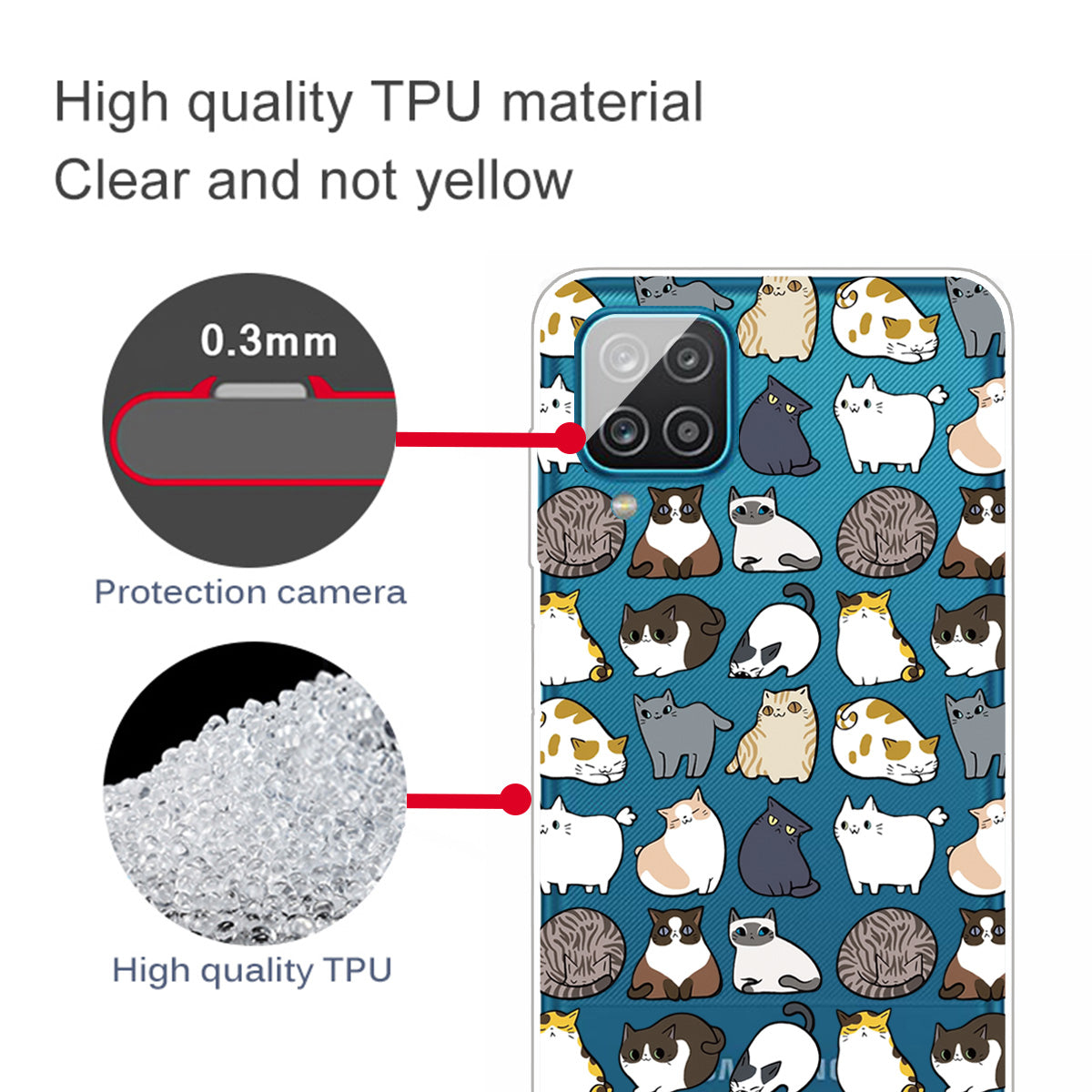 For Samsung Galaxy A12 Pattern Printing TPU Phone Protective Cover