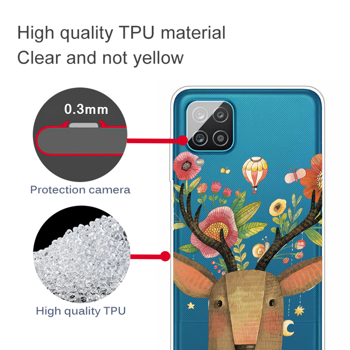 For Samsung Galaxy A12 Pattern Printing TPU Phone Protective Cover